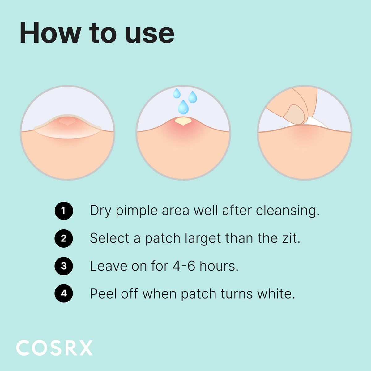 COSRX Acne Pimple Patch showing different sizes
