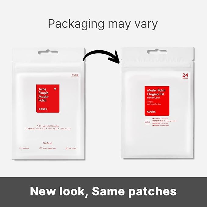 COSRX Acne Pimple Patches packaging with sizes indicated
