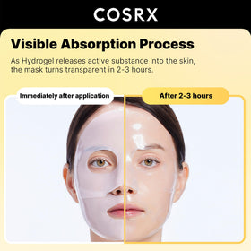 COSRX Advanced Snail Mucin Hydrogel Face Mask application on model