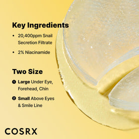 COSRX Advanced Snail Mucin Hydrogel Under Eye Patches application on skin