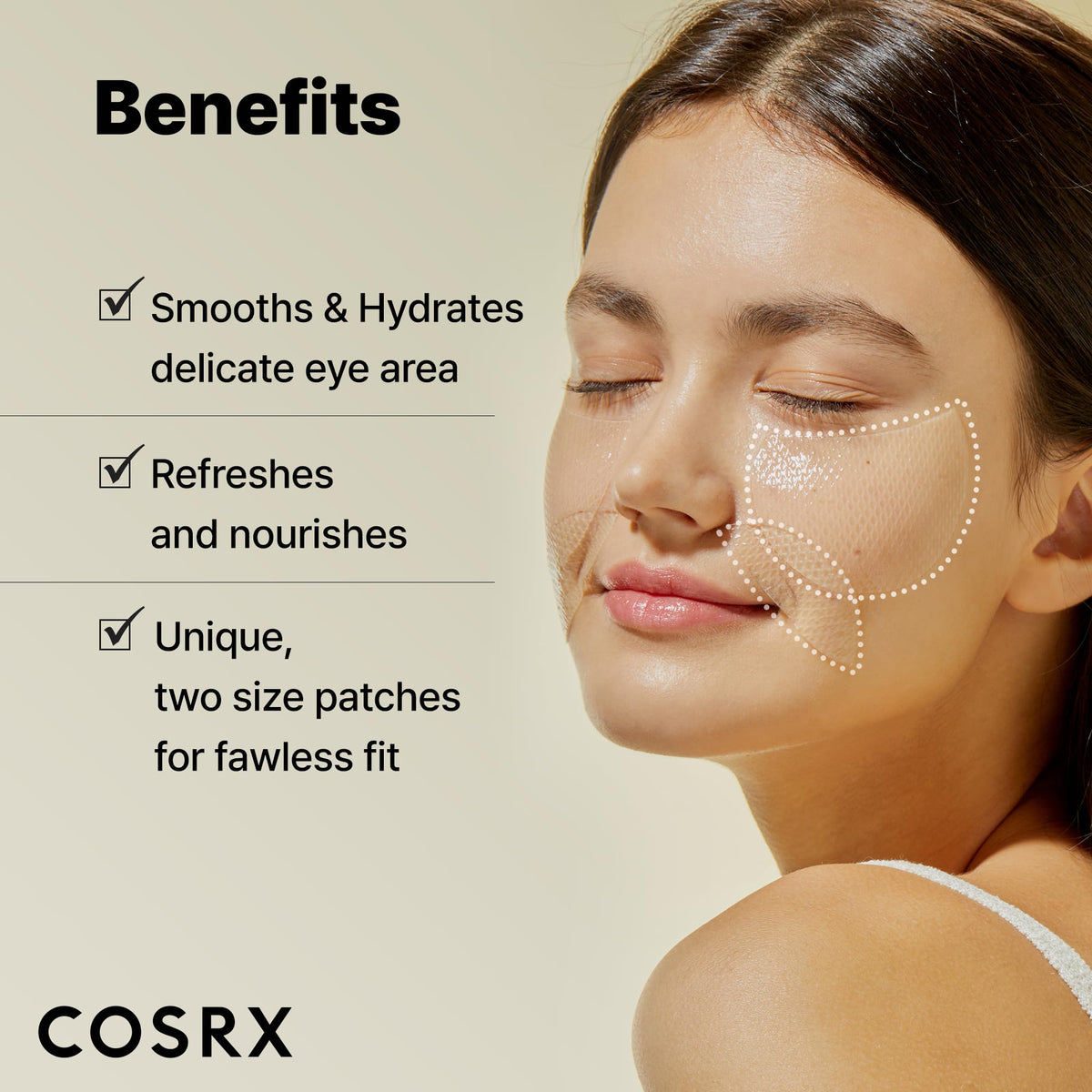 COSRX Advanced Snail Mucin Hydrogel Under Eye Patches in use
