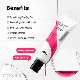 COSRX AHA BHA PHA LHA 35% Peel Exfoliating Gel application on skin