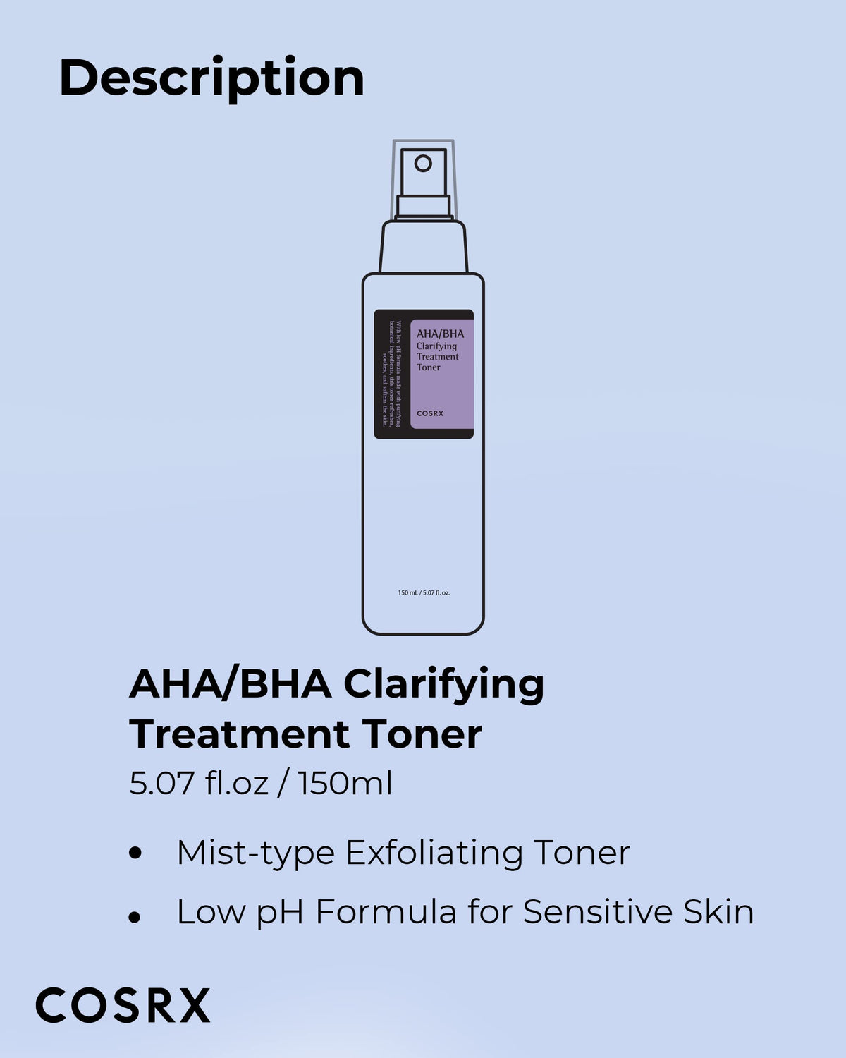 COSRX AHA/BHA Toner packaging details