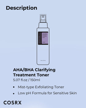 COSRX AHA/BHA Toner packaging details