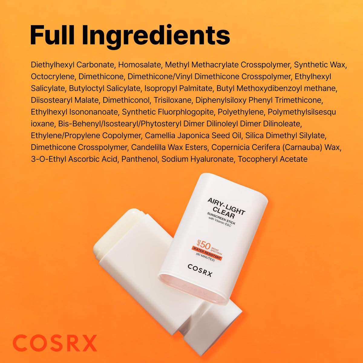 COSRX Airy-Light Clear Sunscreen Stick application demonstration