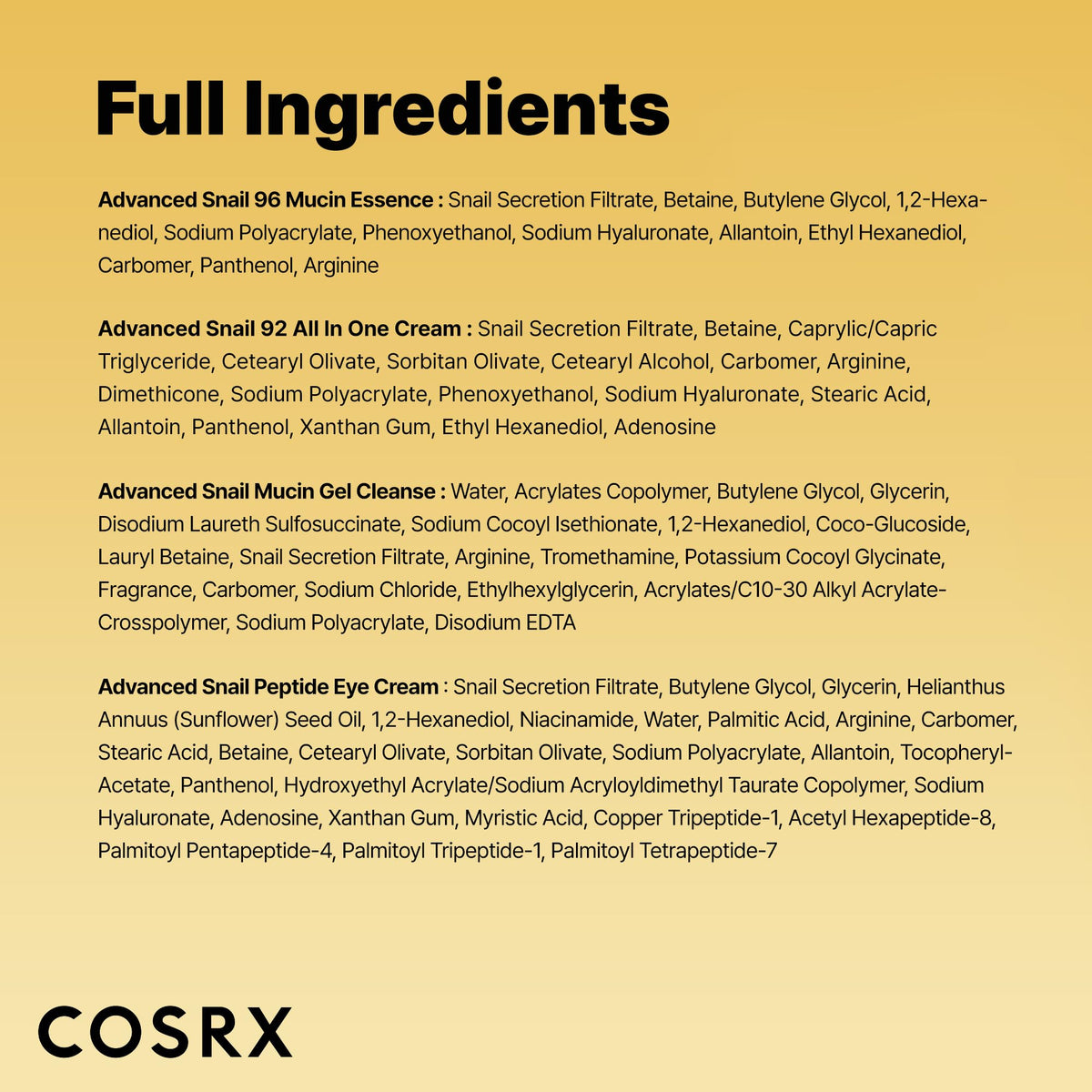 COSRX All About Snail Mucin Skin Care Set product details