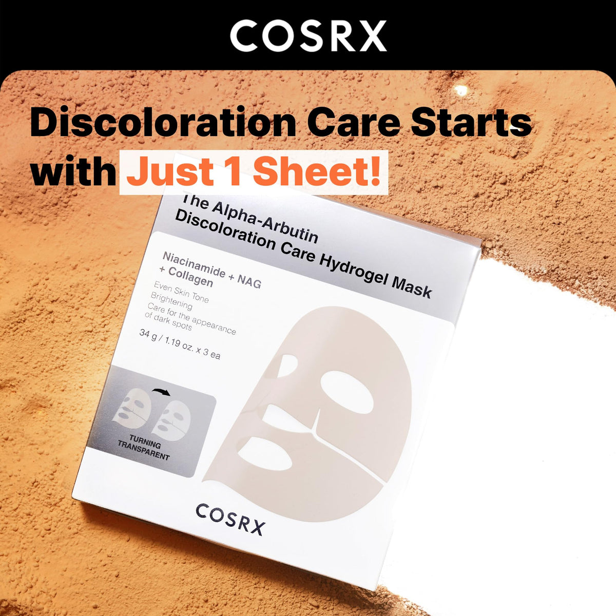 COSRX Alpha-Arbutin Hydrogel Face Mask application