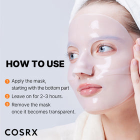 COSRX Alpha-Arbutin Hydrogel Face Mask on a model