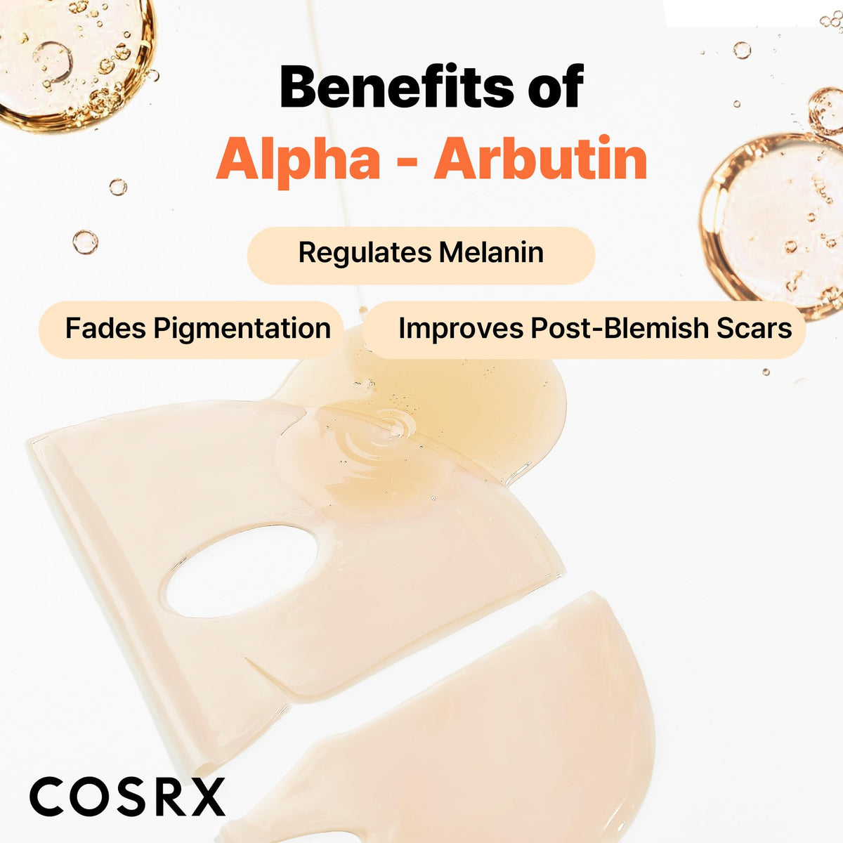 COSRX Alpha-Arbutin Hydrogel Face Mask transparent state