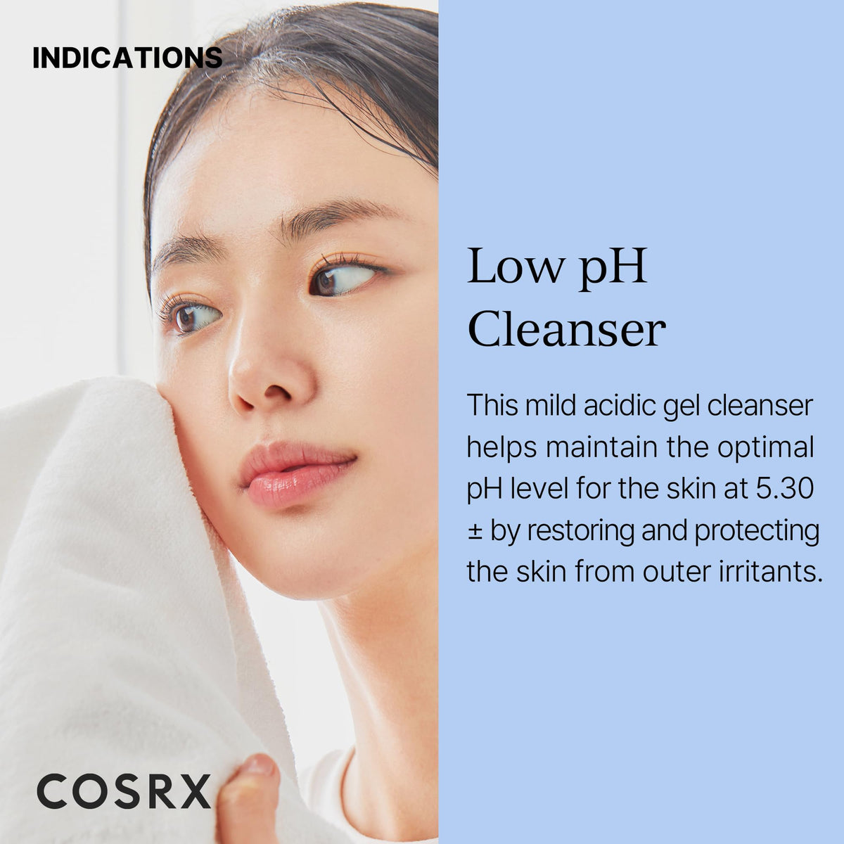 COSRX Low pH Good Morning Gel Cleanser side view showing packaging