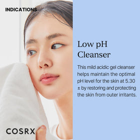 COSRX Low pH Good Morning Gel Cleanser side view showing packaging