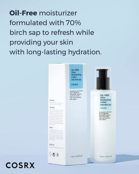 COSRX Oil-Free Lotion back view with ingredient list