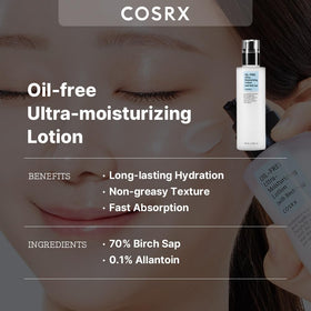 COSRX Oil-Free Lotion showing texture on hand