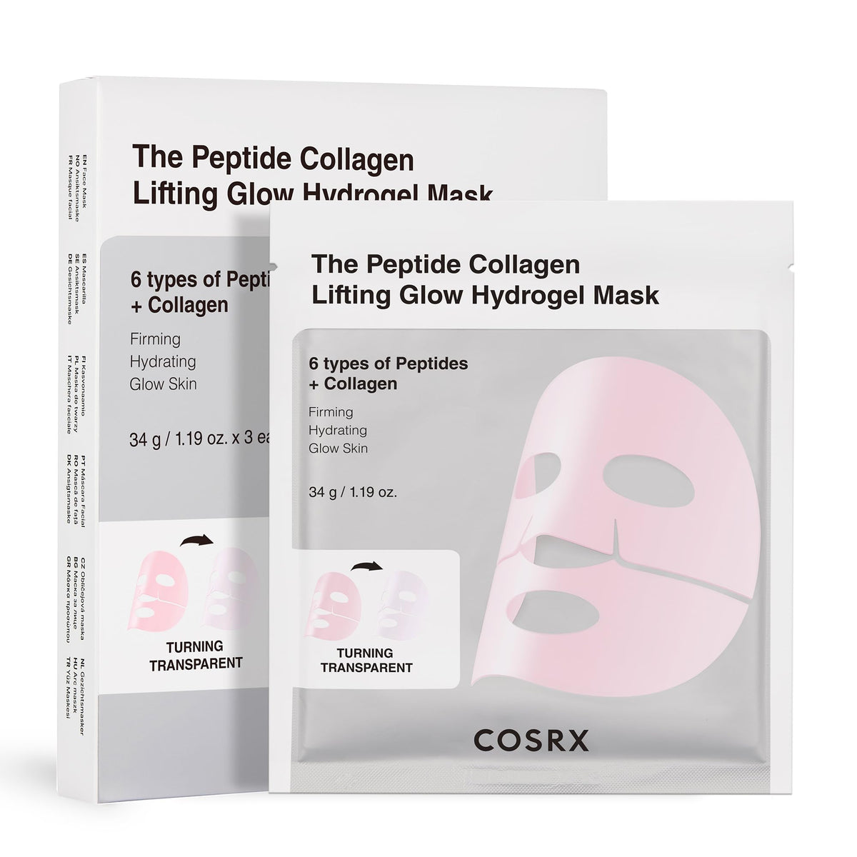 COSRX Pink Peptides Hydrogel Face Mask front view
