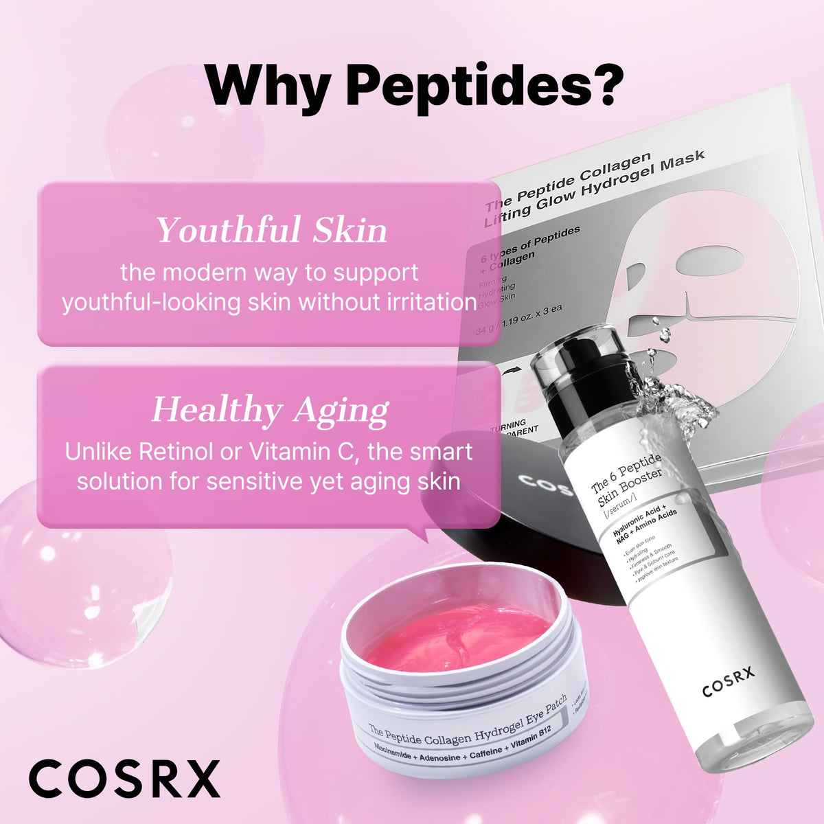 COSRX Pink Peptides Hydrogel Face Mask with serum