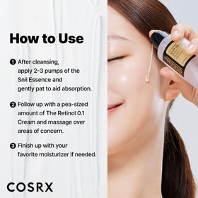 COSRX Retinol 0.1% Cream texture on a fingertip
