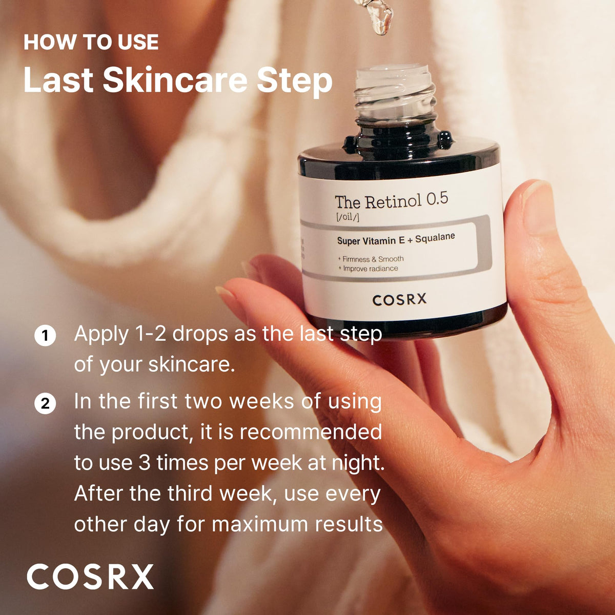 COSRX Retinol 0.5% Oil with other skincare products