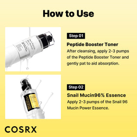 COSRX Snail 96% Peptide support Serum application