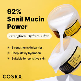 COSRX Snail Mucin 92% Face Moisturizer back view with ingredients