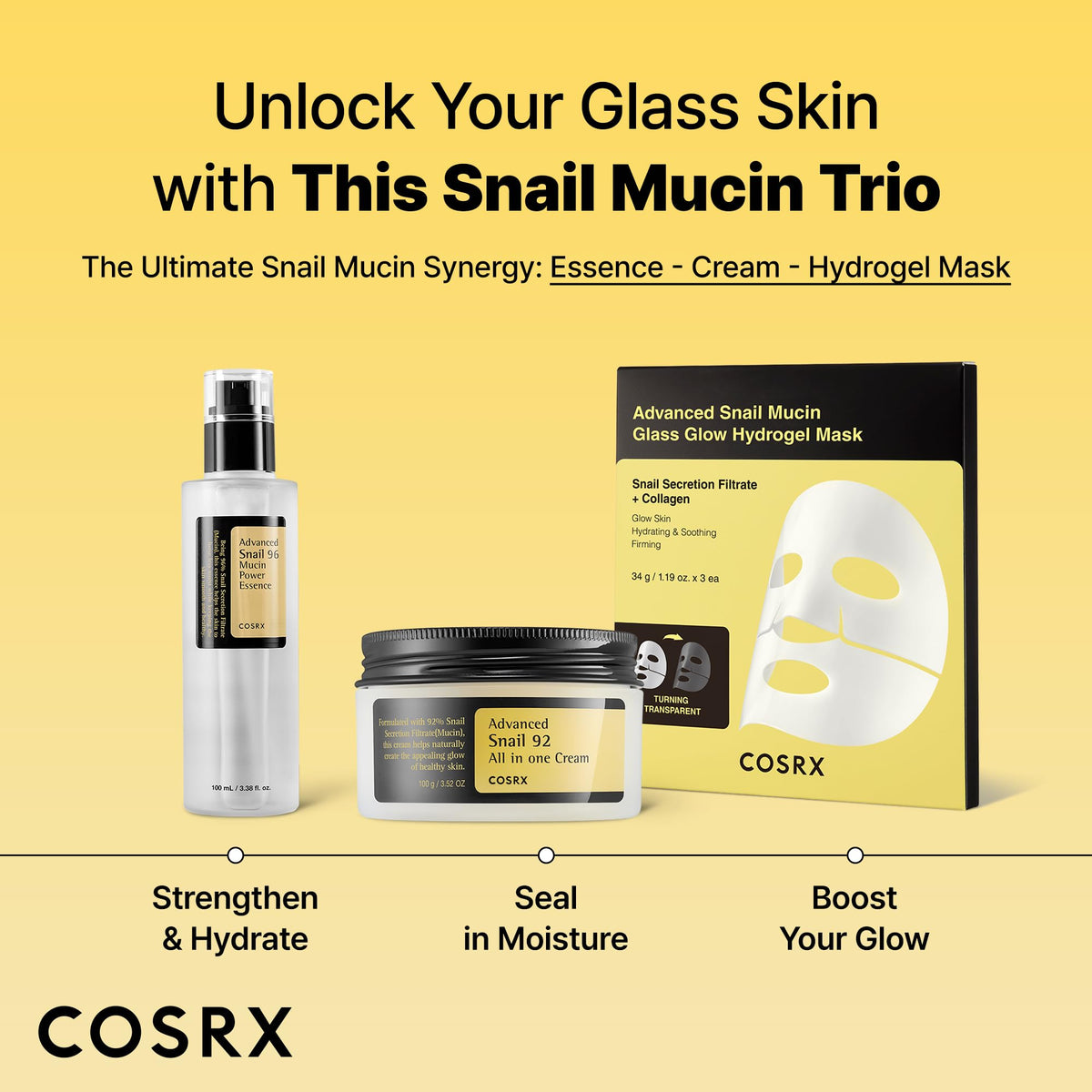 COSRX Snail Mucin 92% Face Moisturizer with other skincare products