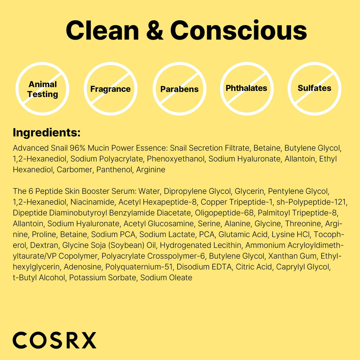 COSRX Snail Mucin 96% Peptide support Set on a bathroom counter
