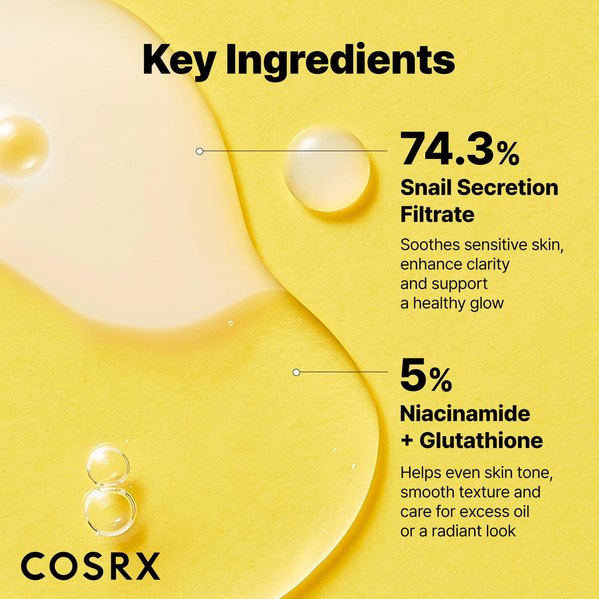 COSRX Snail Mucin Dual Face Serum texture on hand