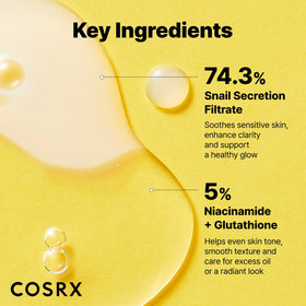 COSRX Snail Mucin Dual Face Serum texture on hand