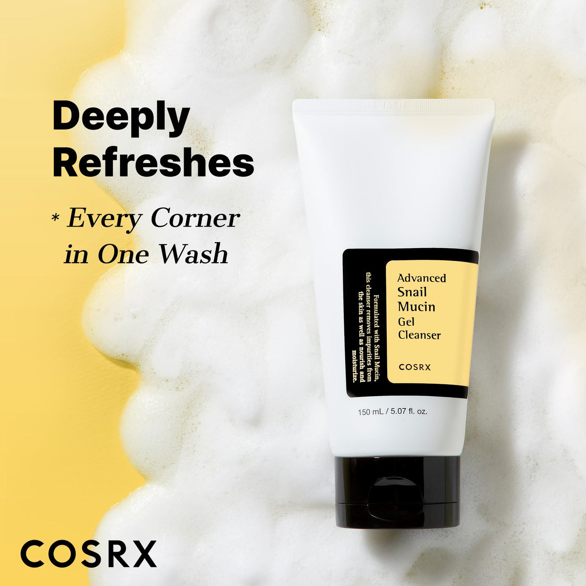 COSRX Snail Mucin Gel Cleanser gel-to-foam