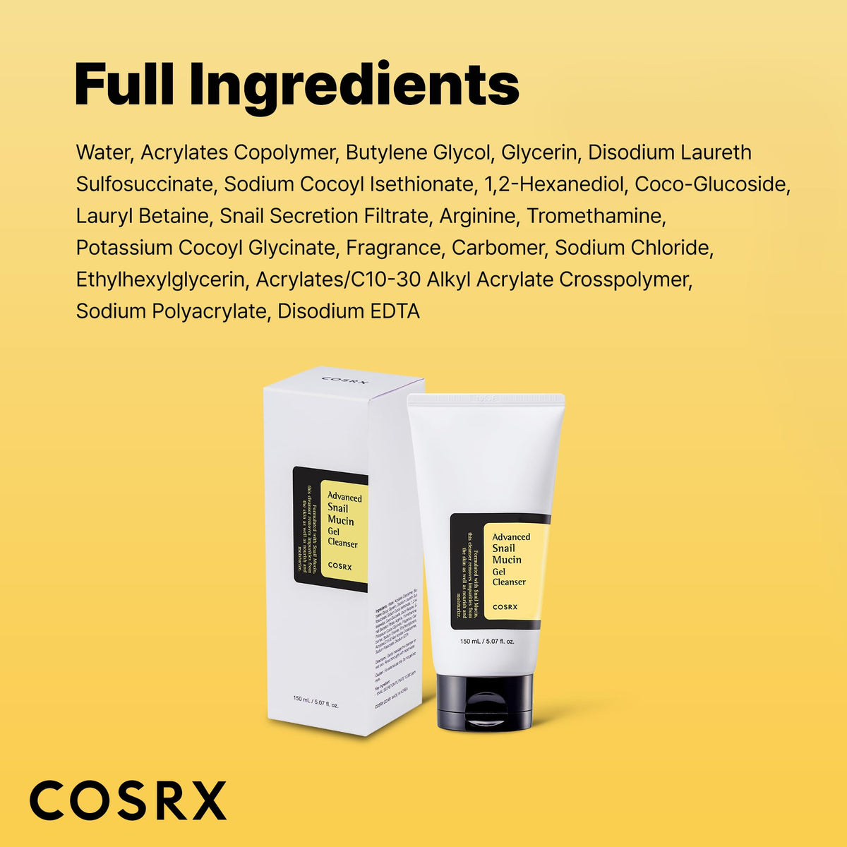 COSRX Snail Mucin Gel Cleanser with other skincare products
