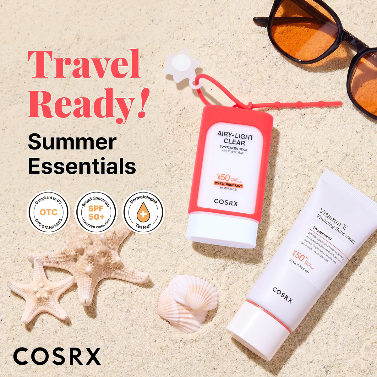 COSRX sunscreen duo with keyring packaging