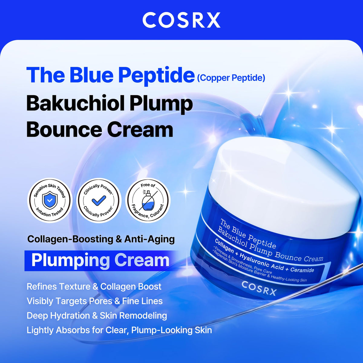 COSRX The Blue Copper Peptide Bakuchiol Cream packaging