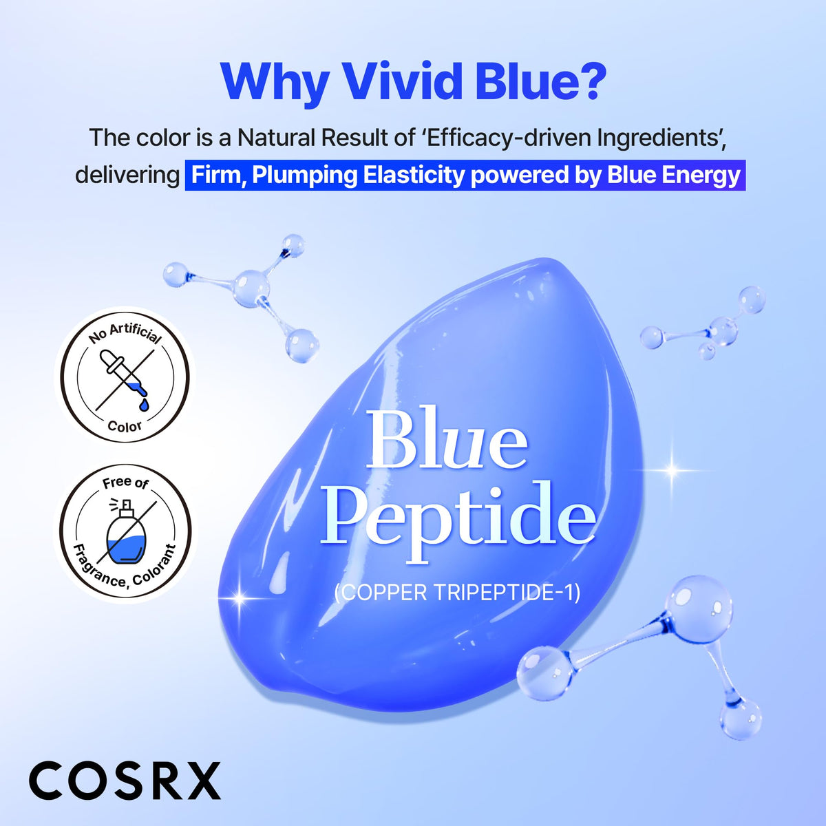 COSRX The Blue Copper Peptide Bakuchiol Cream texture on hand