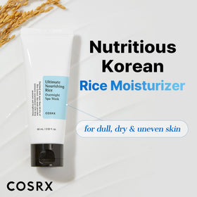 COSRX Ultimate Nourishing Rice Overnight Spa Mask application on skin