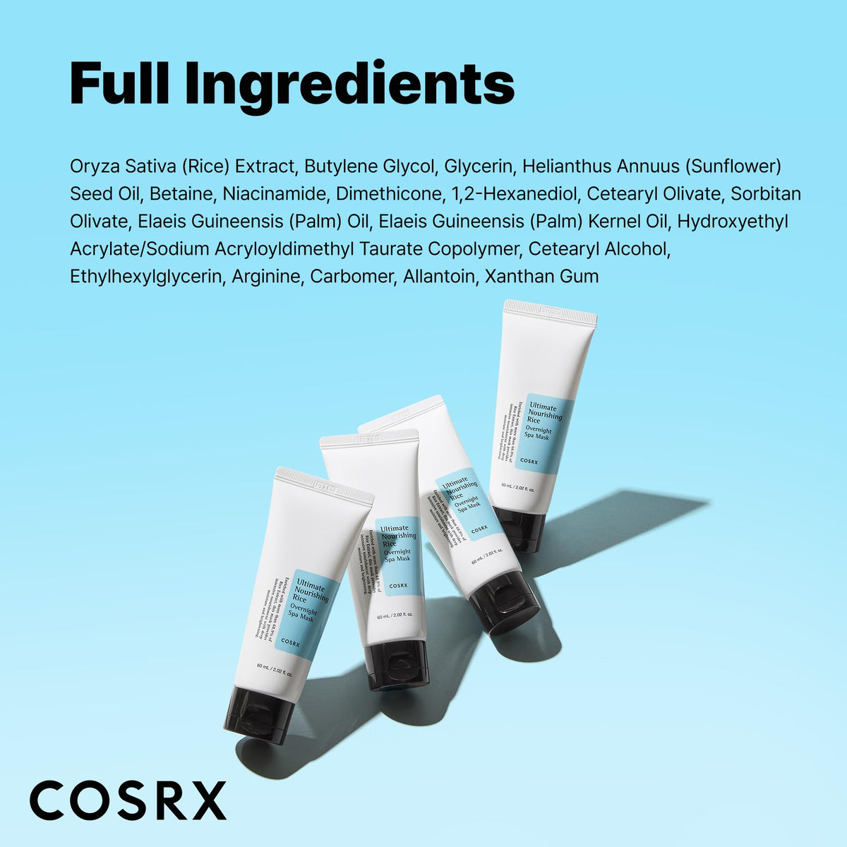 COSRX Ultimate Nourishing Rice Overnight Spa Mask on a nightstand