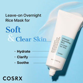 COSRX Ultimate Nourishing Rice Overnight Spa Mask side view showing packaging