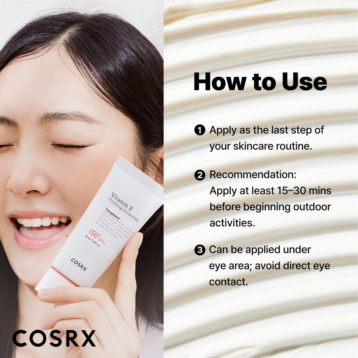 COSRX Vitamin E Sunscreen ingredients list