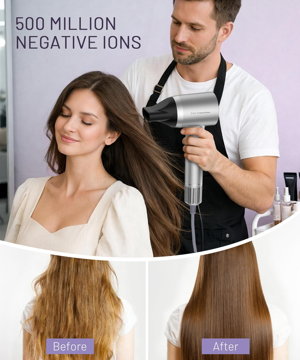 Cosy Companions Hair Dryer side view highlighting ergonomic grip
