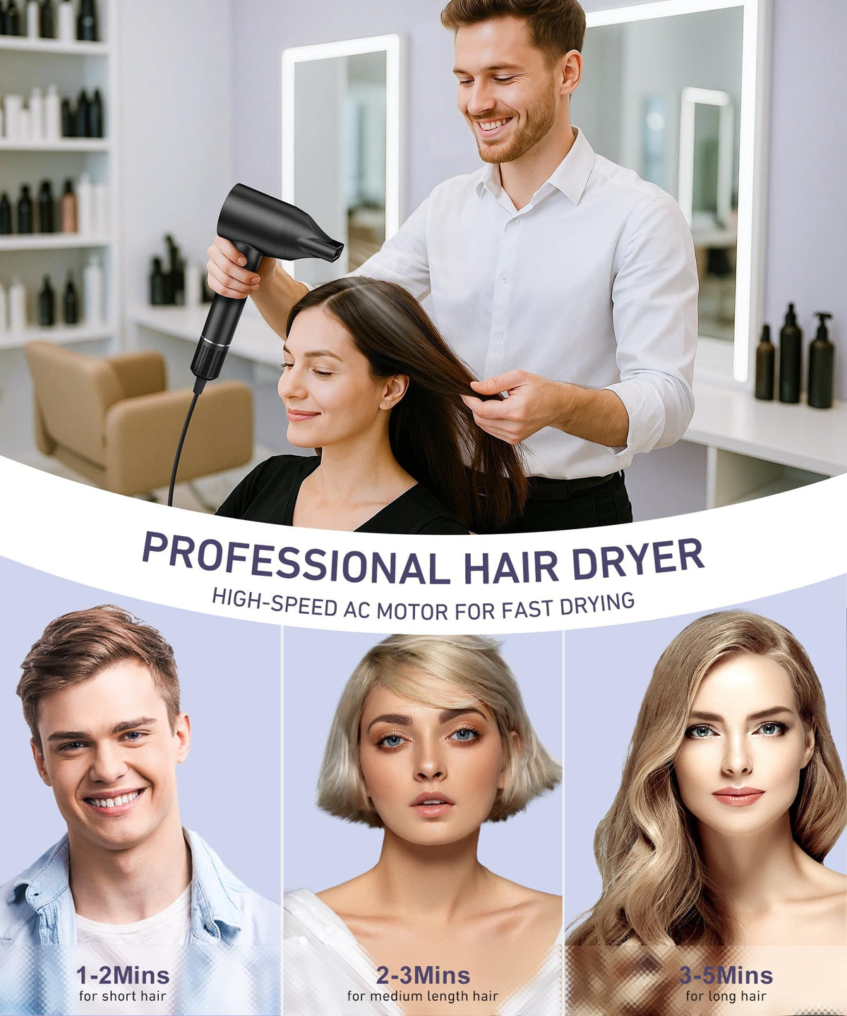 Cosy Companions Hair Dryer with 360° rotating magnetic nozzle