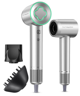 Cosy Companions High-Speed Ionic Hair Dryer front view in silvery finish