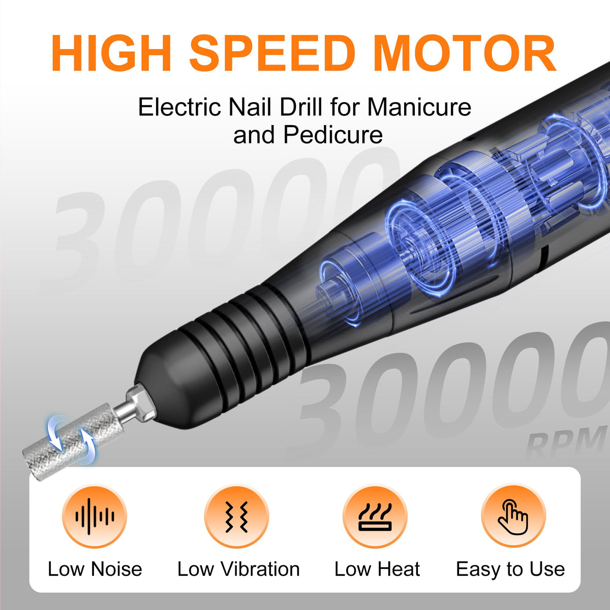 COSYGLOW Nail Drill Kit with 11 drill bits and sanding bands