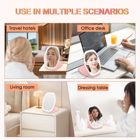 COSYGLOW Travel Makeup Mirror displayed on a vanity table