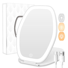 COSYGLOW Travel Makeup Mirror front view with LED lights