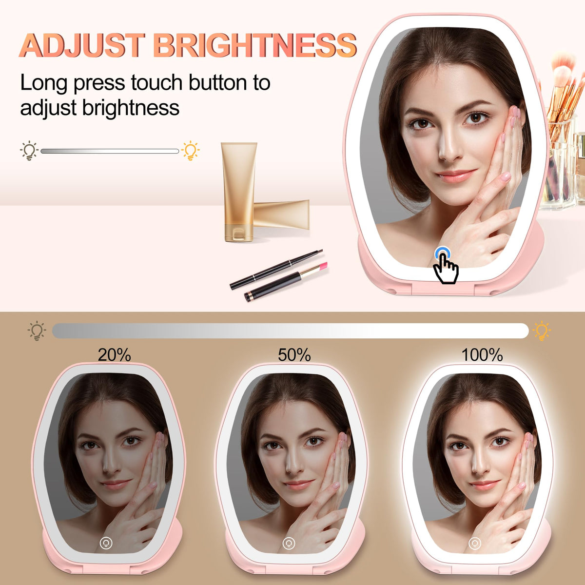 COSYGLOW Travel Makeup Mirror in a travel bag