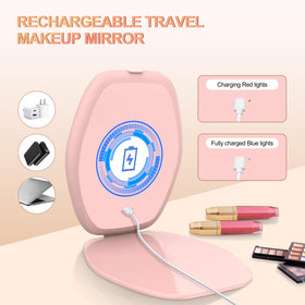 COSYGLOW Travel Makeup Mirror showing warm light setting