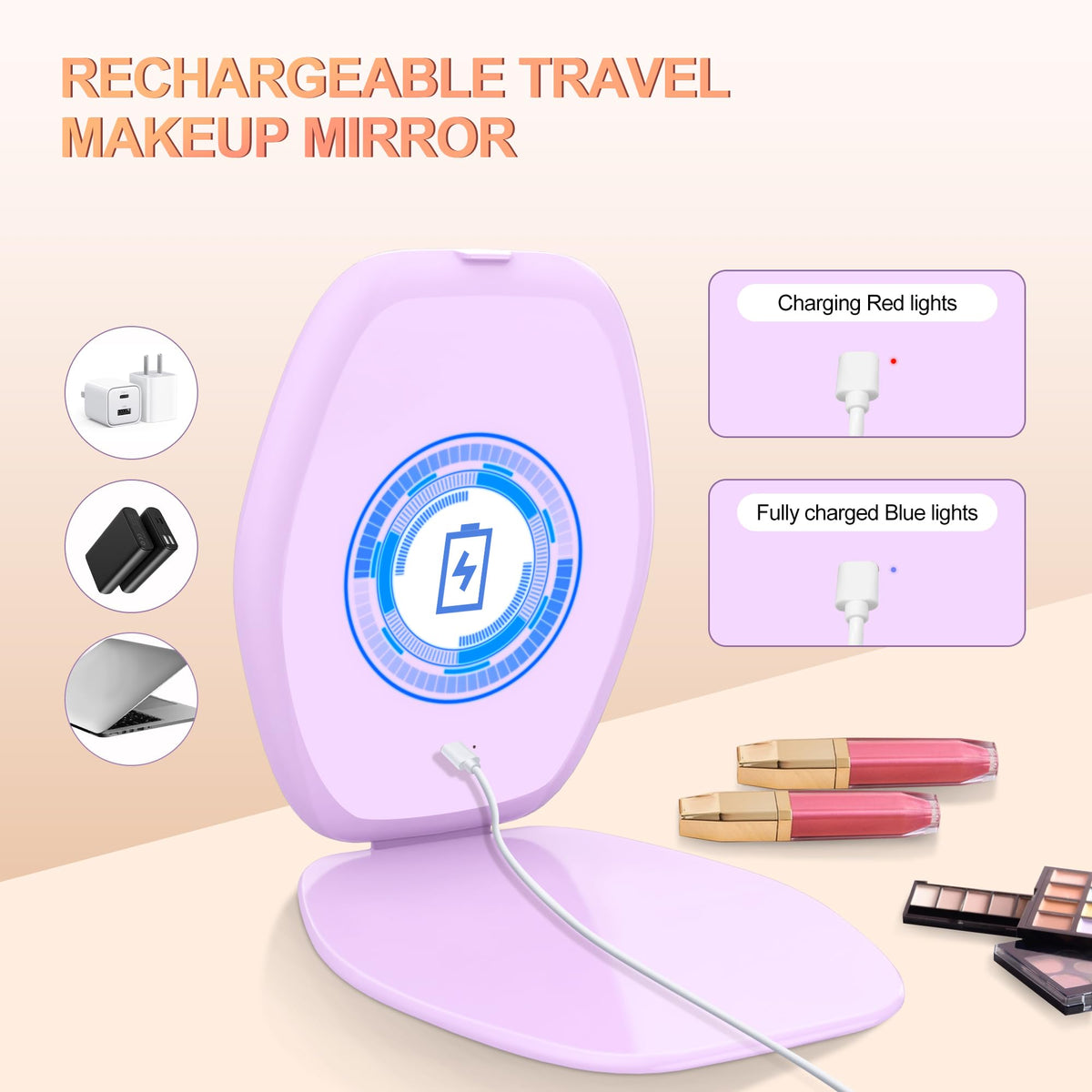 COSYGLOW Travel Makeup Mirror with warm light setting