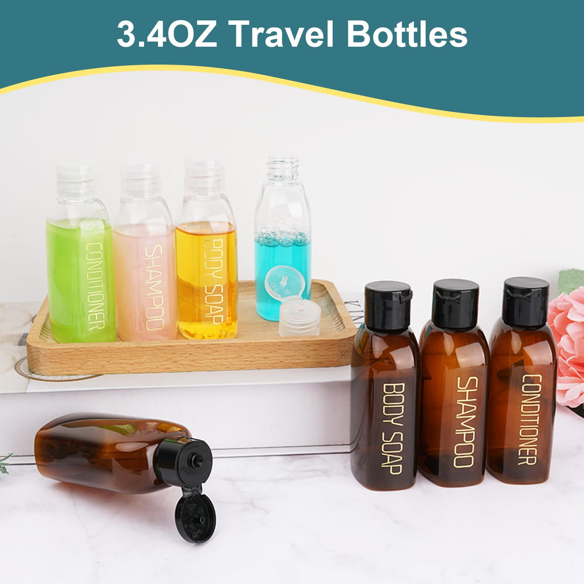 Cosywell travel bag holding multiple empty toiletry bottles