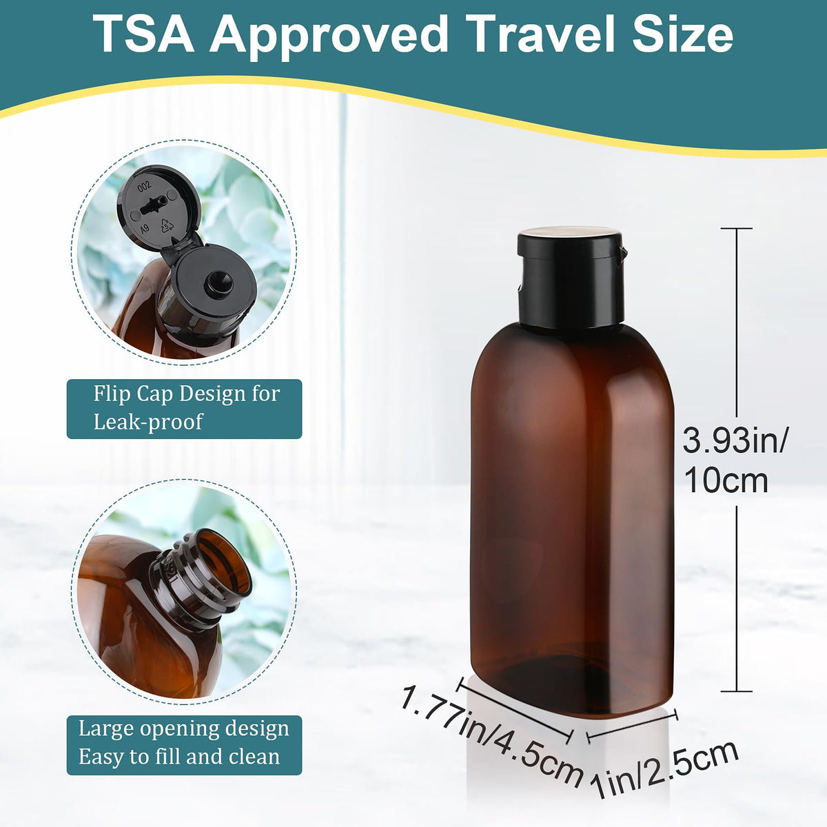 Cosywell Travel Bottles showing leak-proof flip cap design