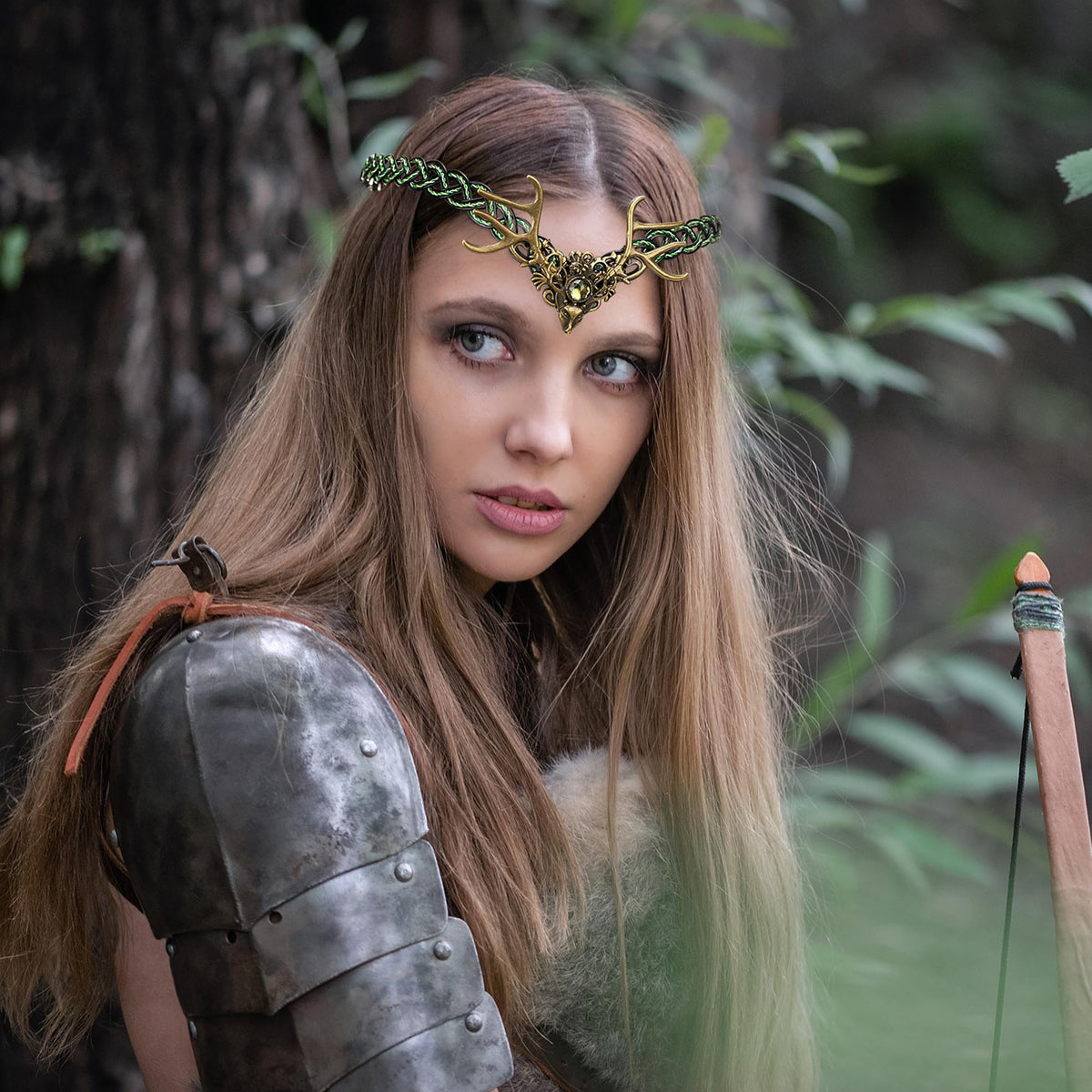 CoTeeZa Black Fairy Circlet displayed on a wooden table
