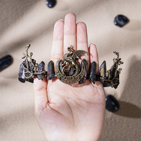 CoTeeZa Black Fairy Crystal Crown close-up of crystal details