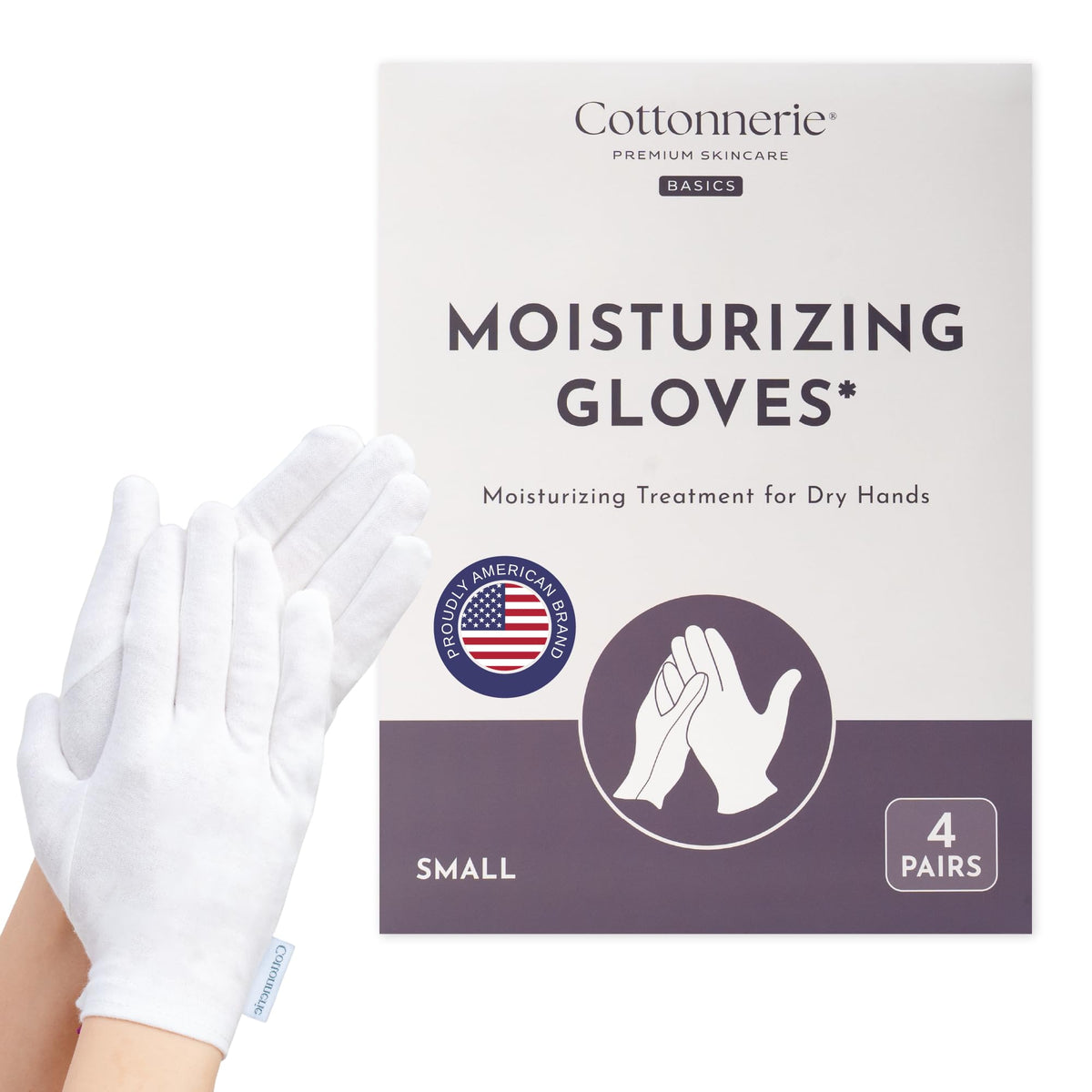 COTTONNERIE cotton gloves for dry hands, front view